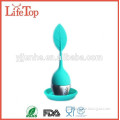 Silicone Loose Leaf Tea Infuser Strainer with Resting Plate-Turquoise